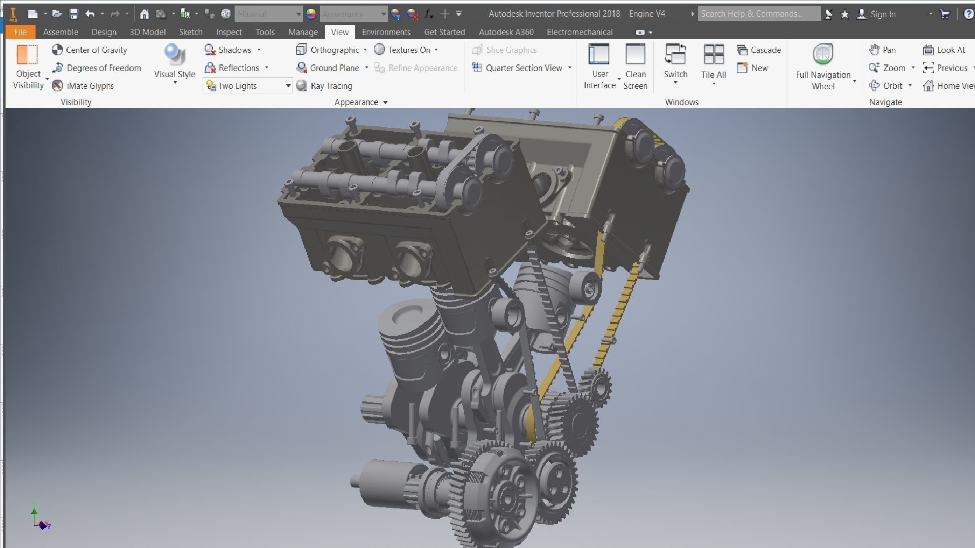 V4 Engine assembly 3D model_6