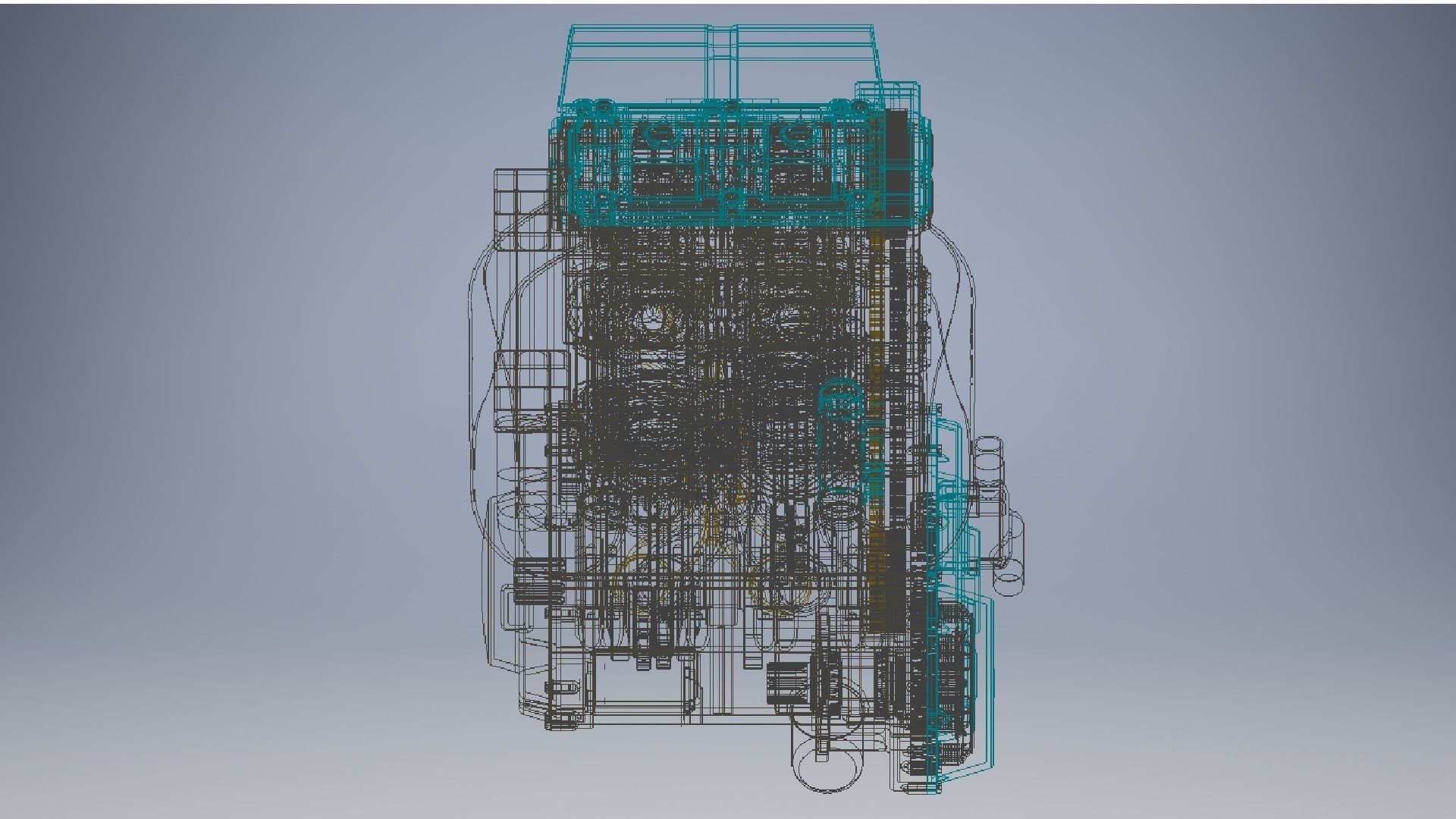 V4 Engine assembly 3D model_13