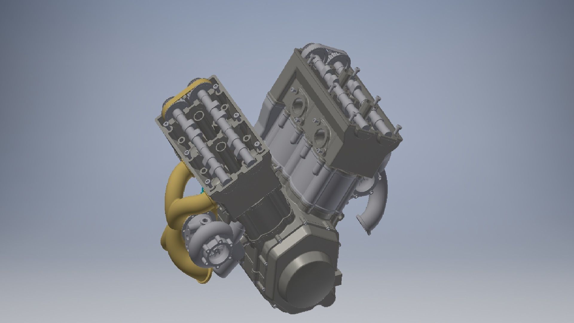 V4 Engine assembly 3D model_5