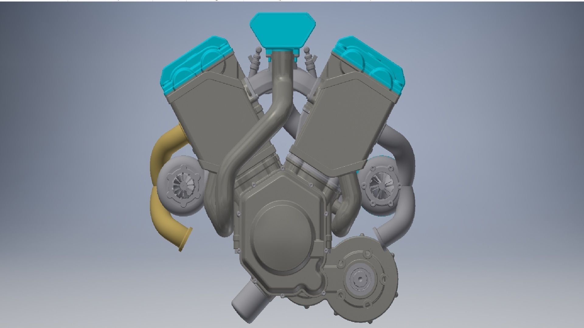 V4 Engine assembly 3D model_1