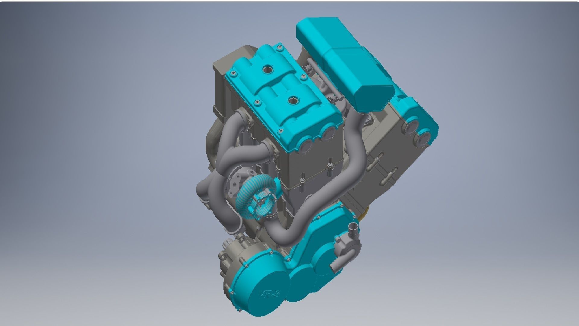 V4 Engine assembly 3D model_17