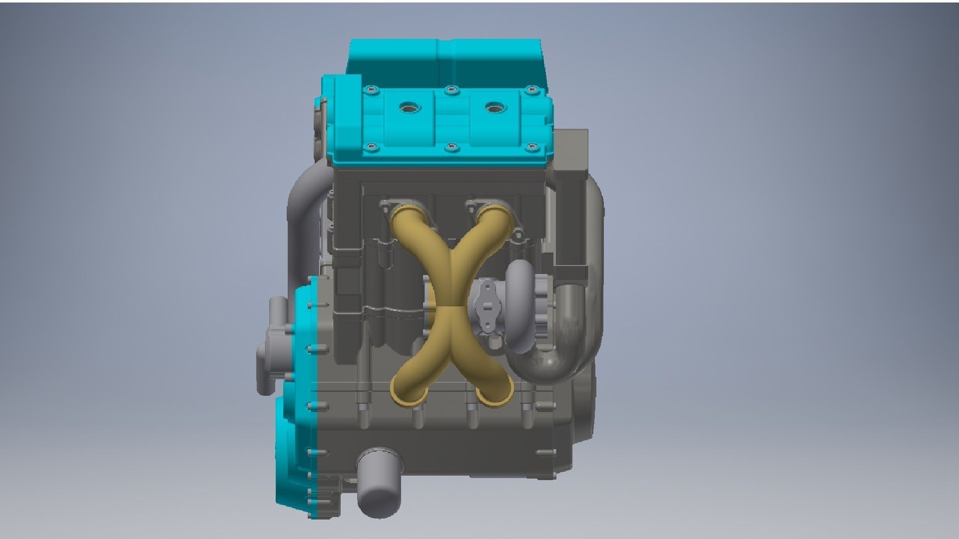 V4 Engine assembly 3D model_3