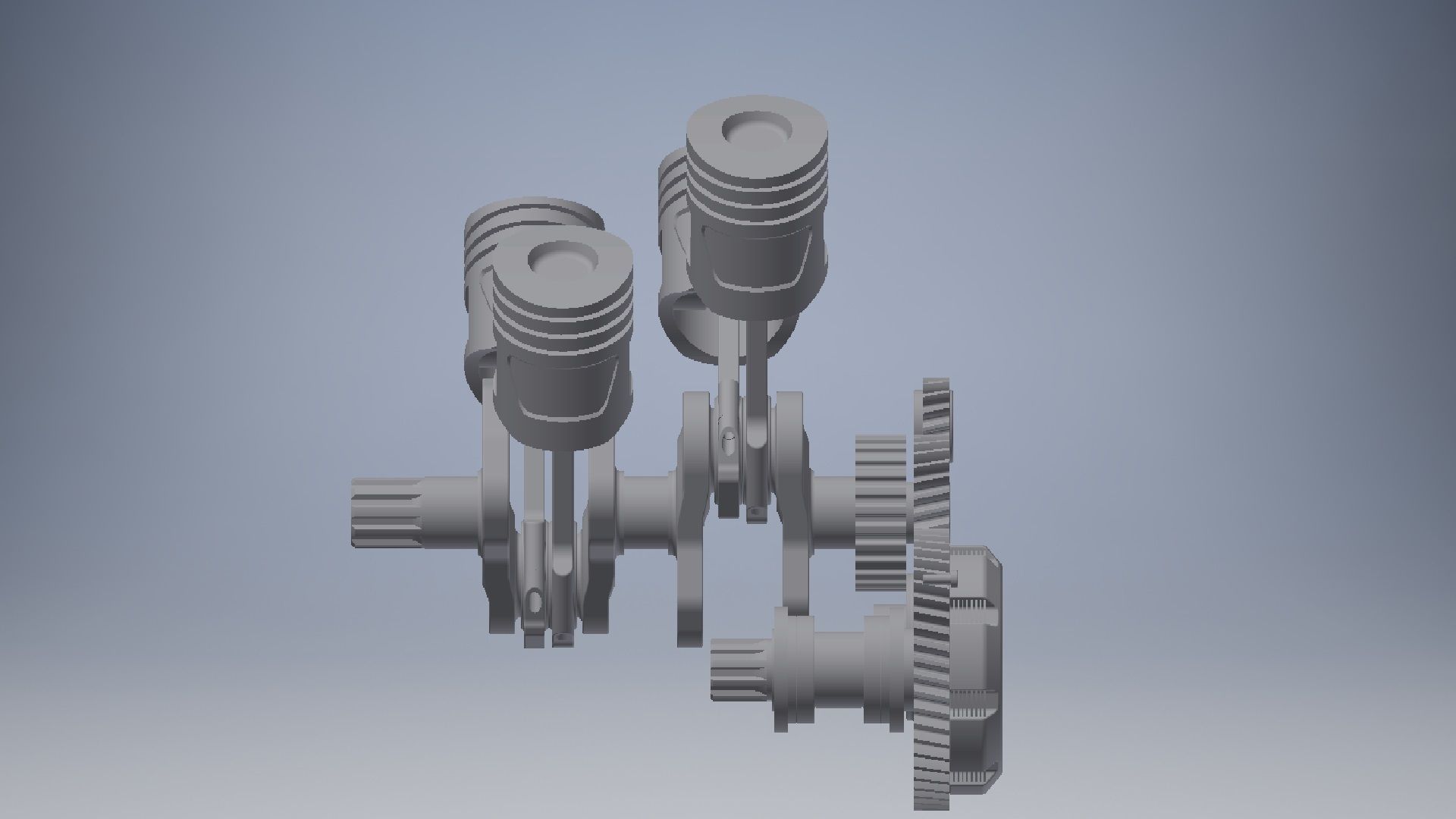 V4 Engine assembly 3D model_11