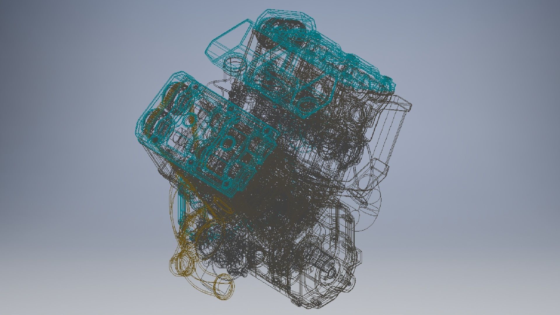 V4 Engine assembly 3D model_15