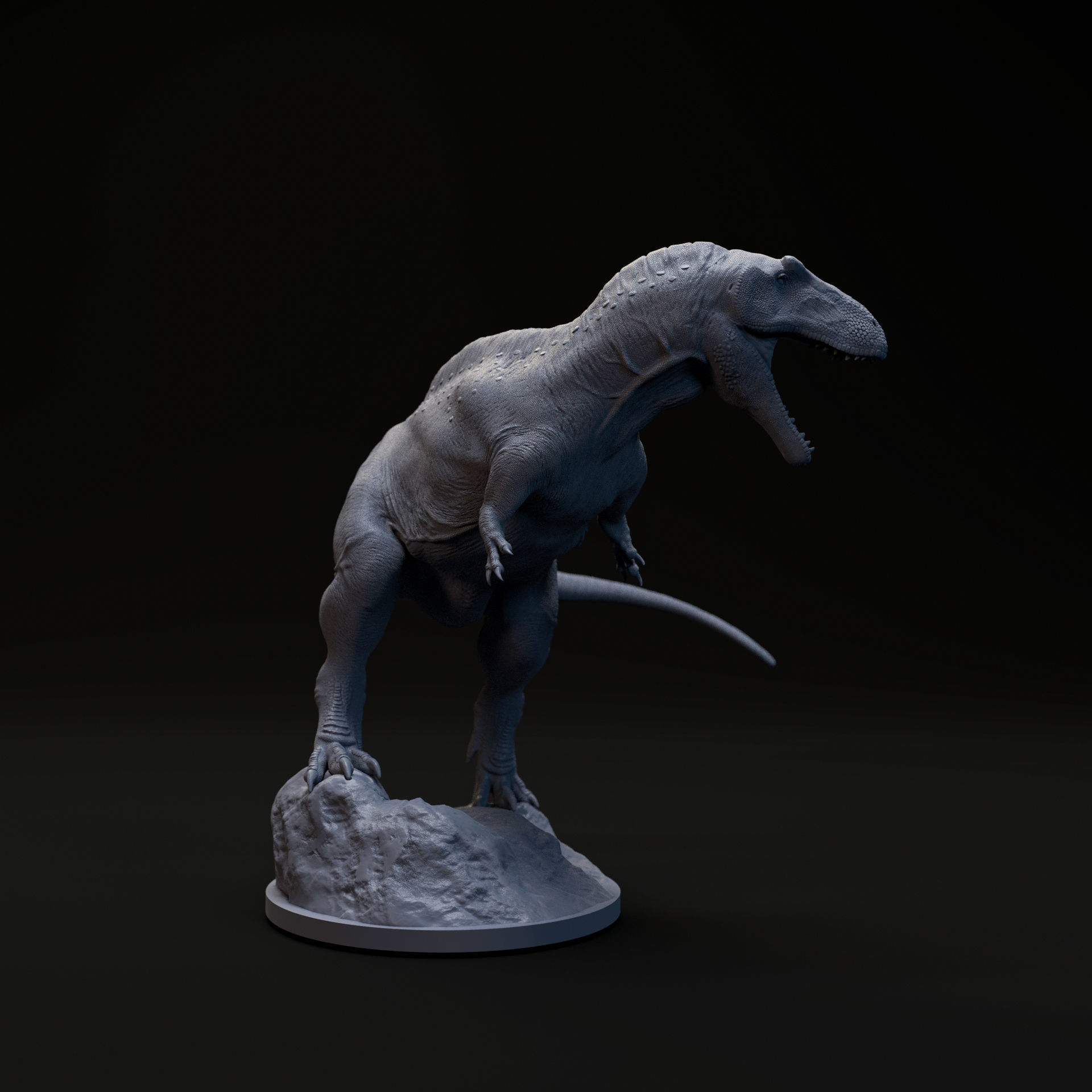 Acrocanthosaurus roaring 1-35 scale pre-supported dinosaur 3D print model_2