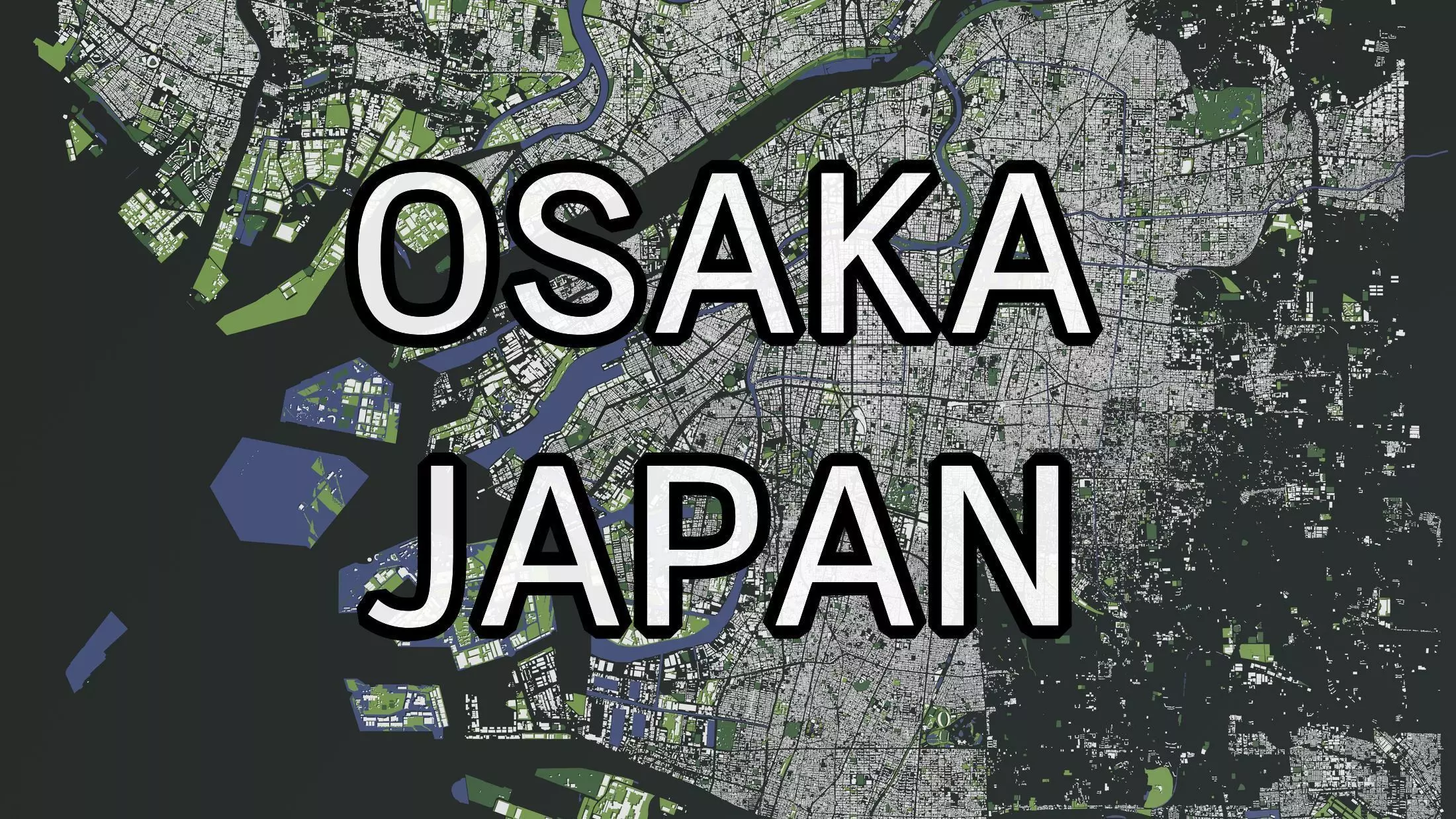 Osaka Japan - city and mass buildings 3D model