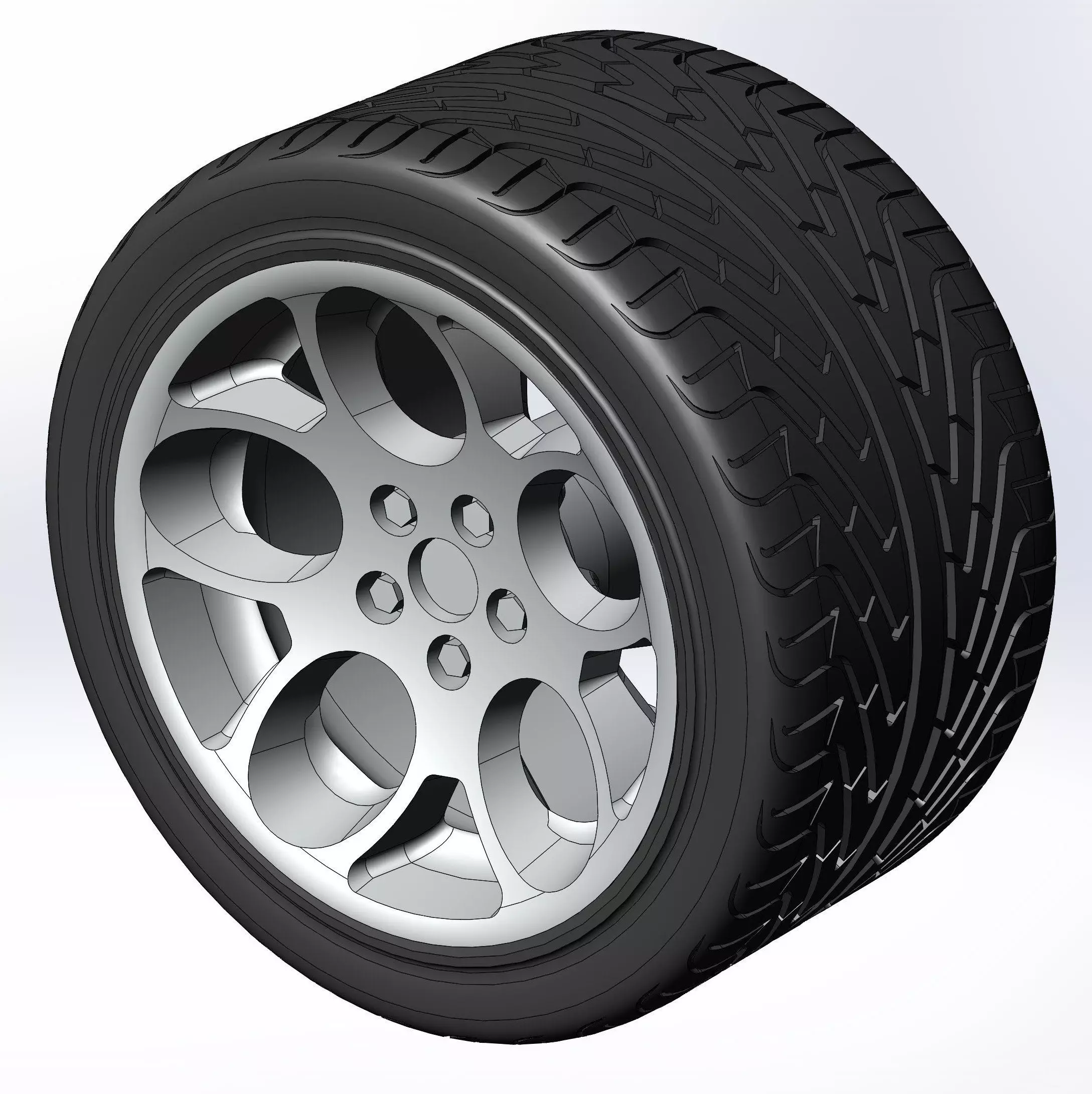 Set of wheels for your scale model of Lambo Acosta 3D print model
