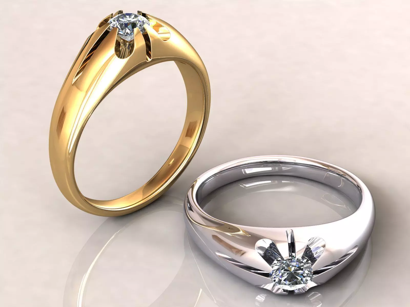 Engagement Ring 05ct 3D print model