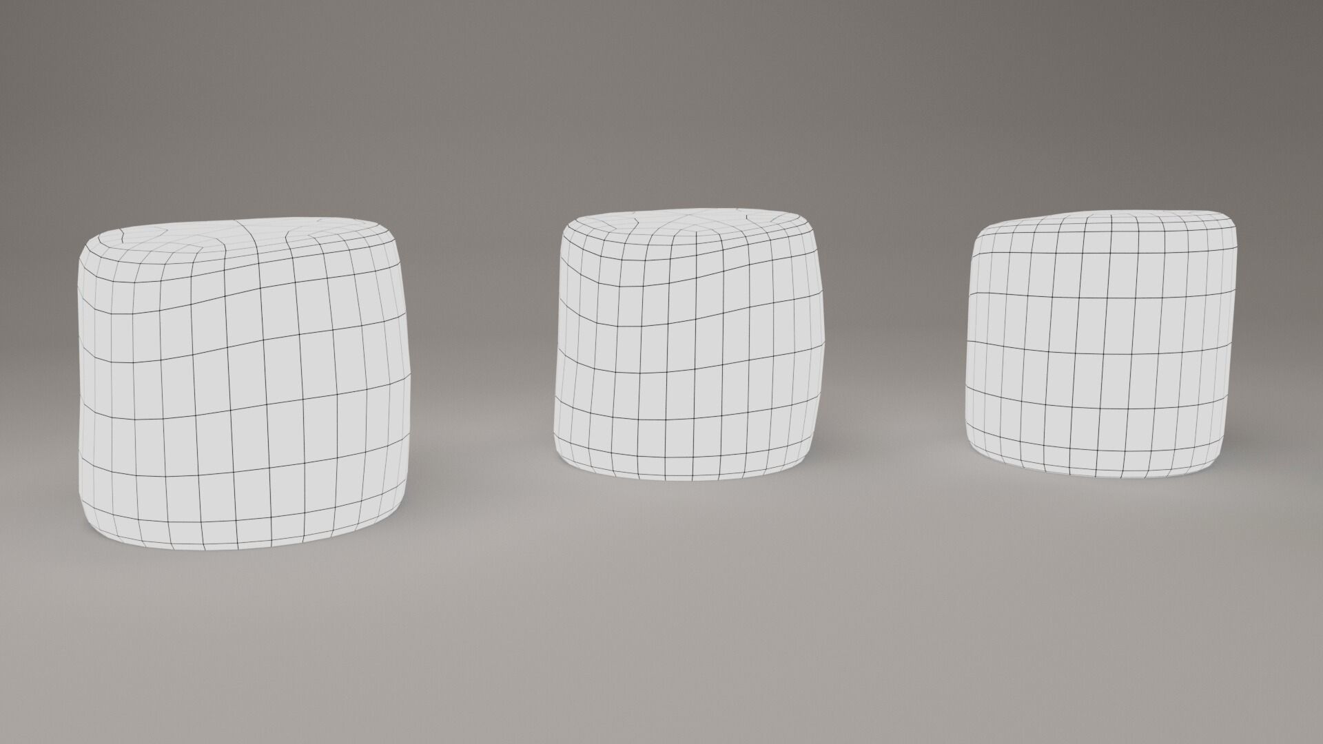 Colored Marshmallow Low-poly 3D model_2