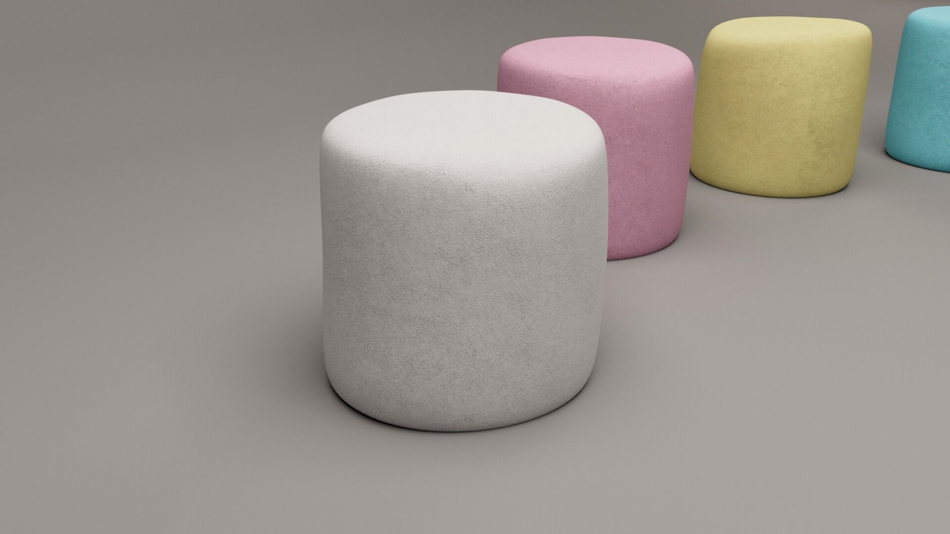 Colored Marshmallow Low-poly 3D model_1