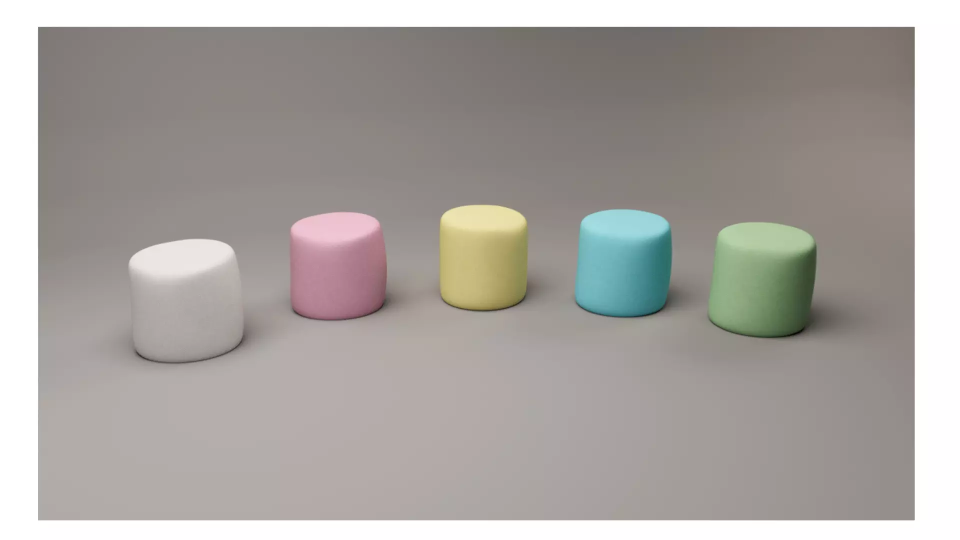 Colored Marshmallow Low-poly 3D model_0