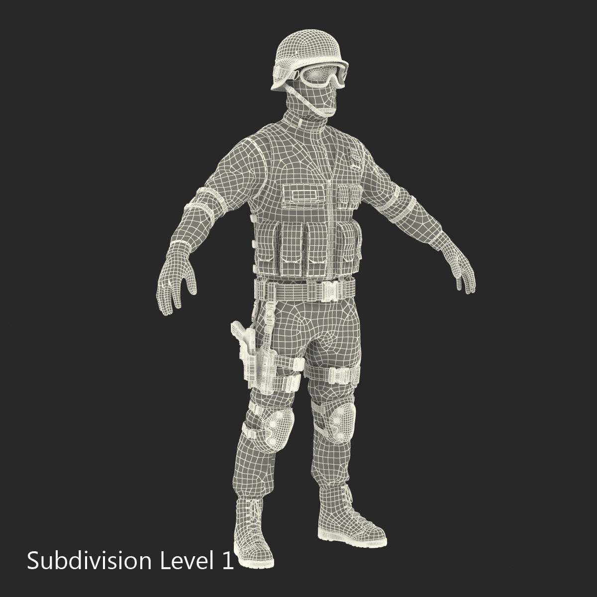 SWAT Man 3D Model 3D model_38