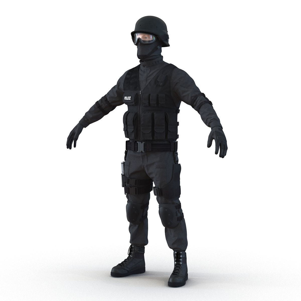 SWAT Man 3D Model 3D model_8