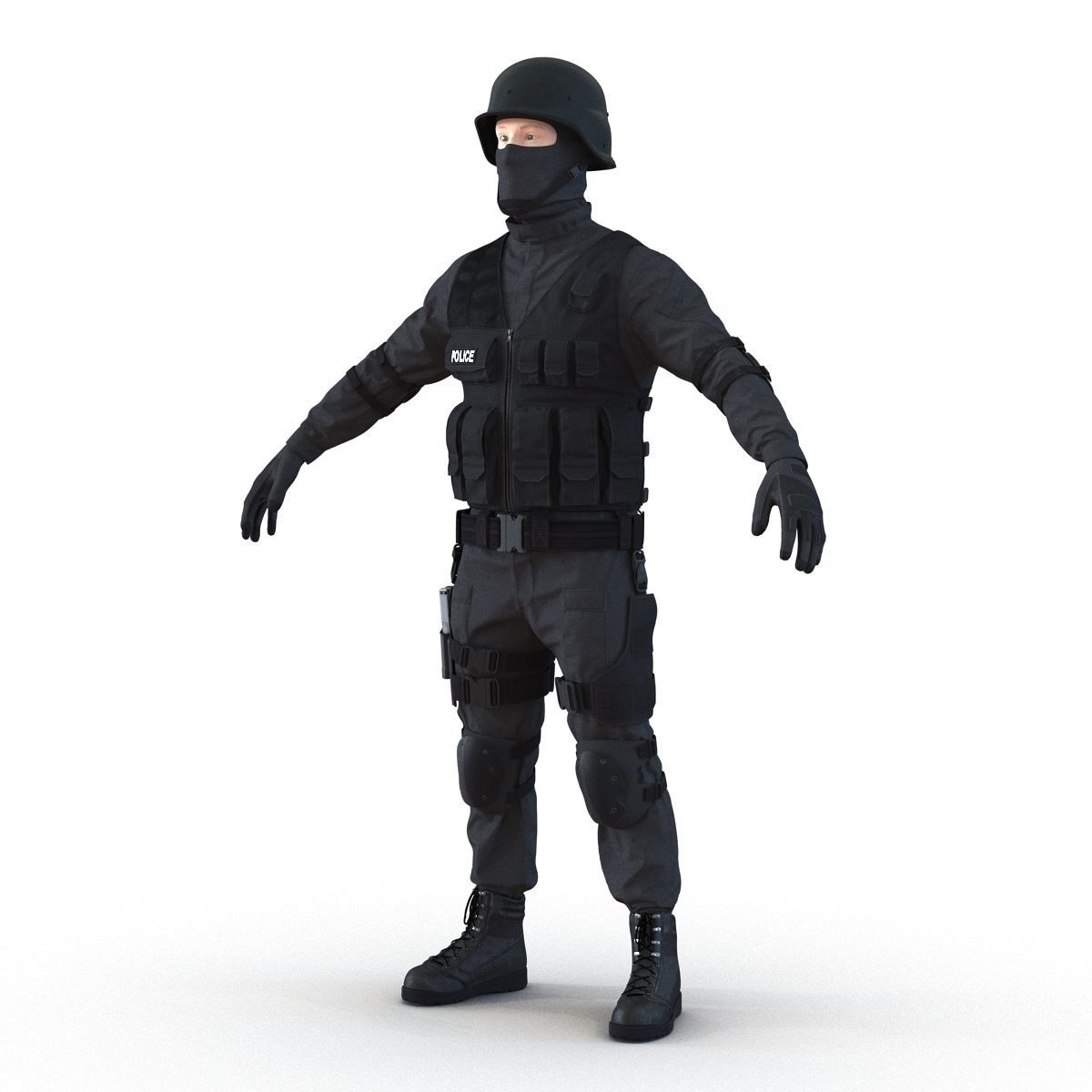 SWAT Man 3D Model 3D model_9