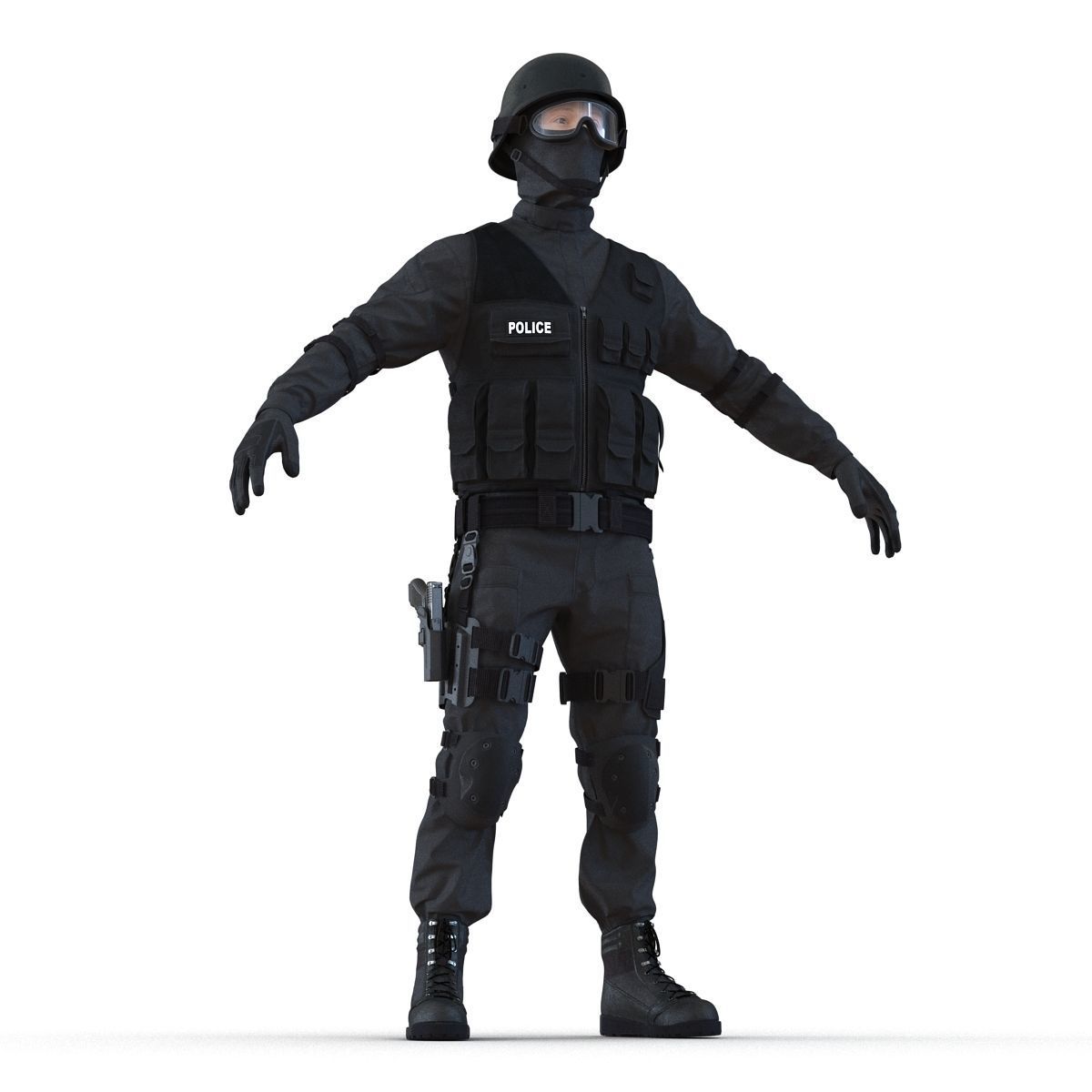 SWAT Man 3D Model 3D model_11