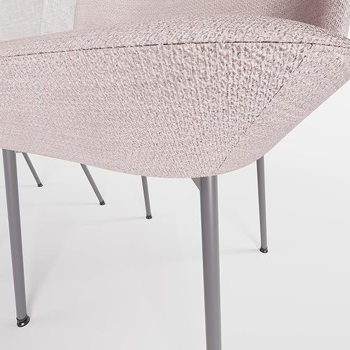 Cafe Chair with fabric and metal frame 3D model 7