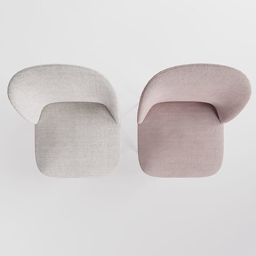 Cafe Chair with fabric and metal frame 3D model 5