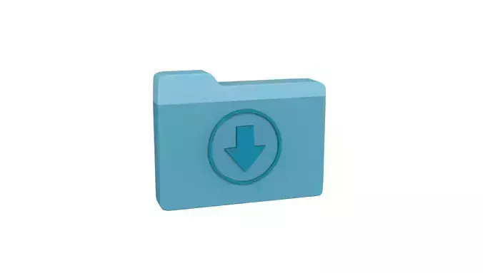 Icon Folder Download 3D Model Low-poly 3D model