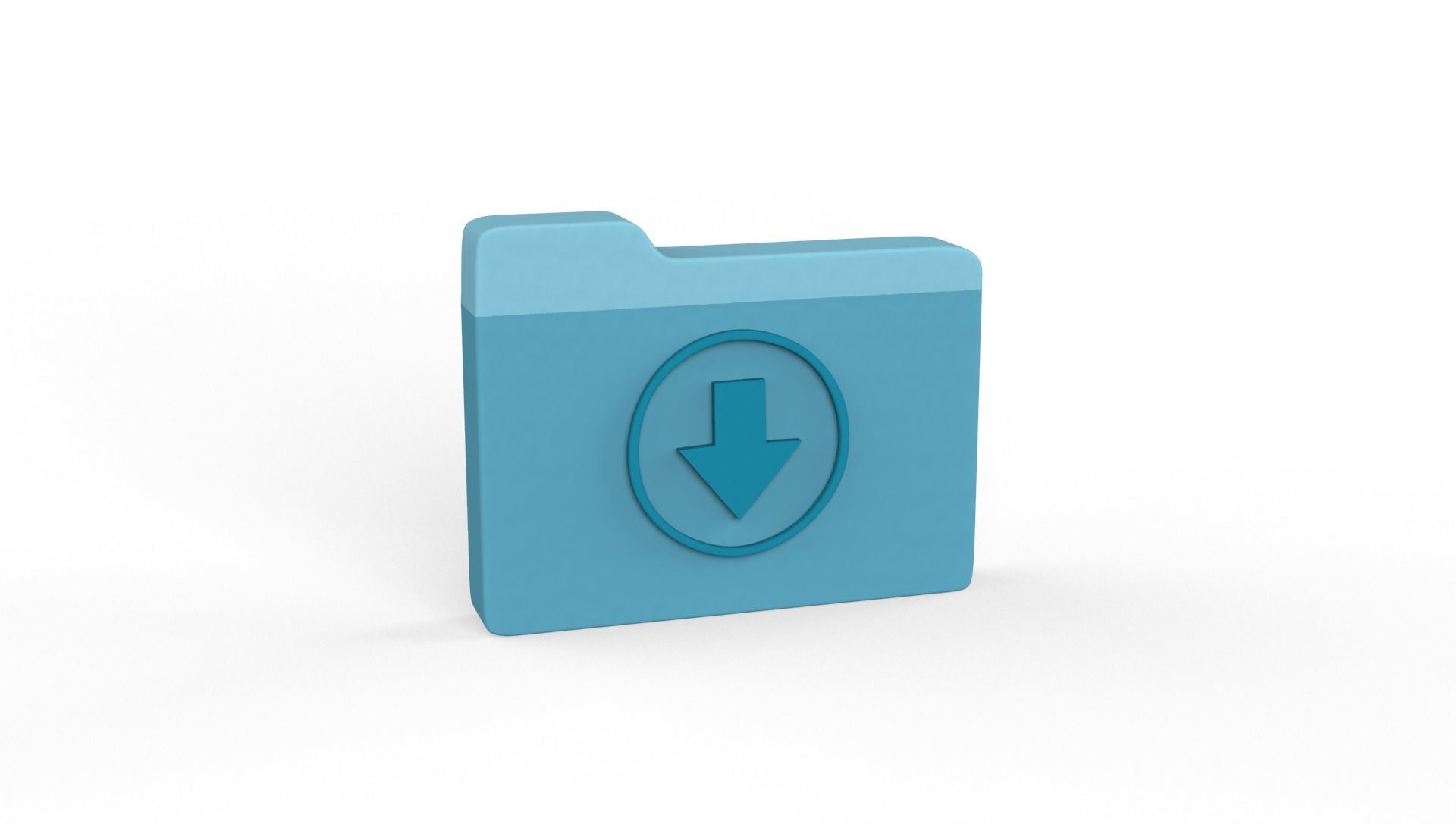 Icon Folder Download 3D Model Low-poly 3D model_7