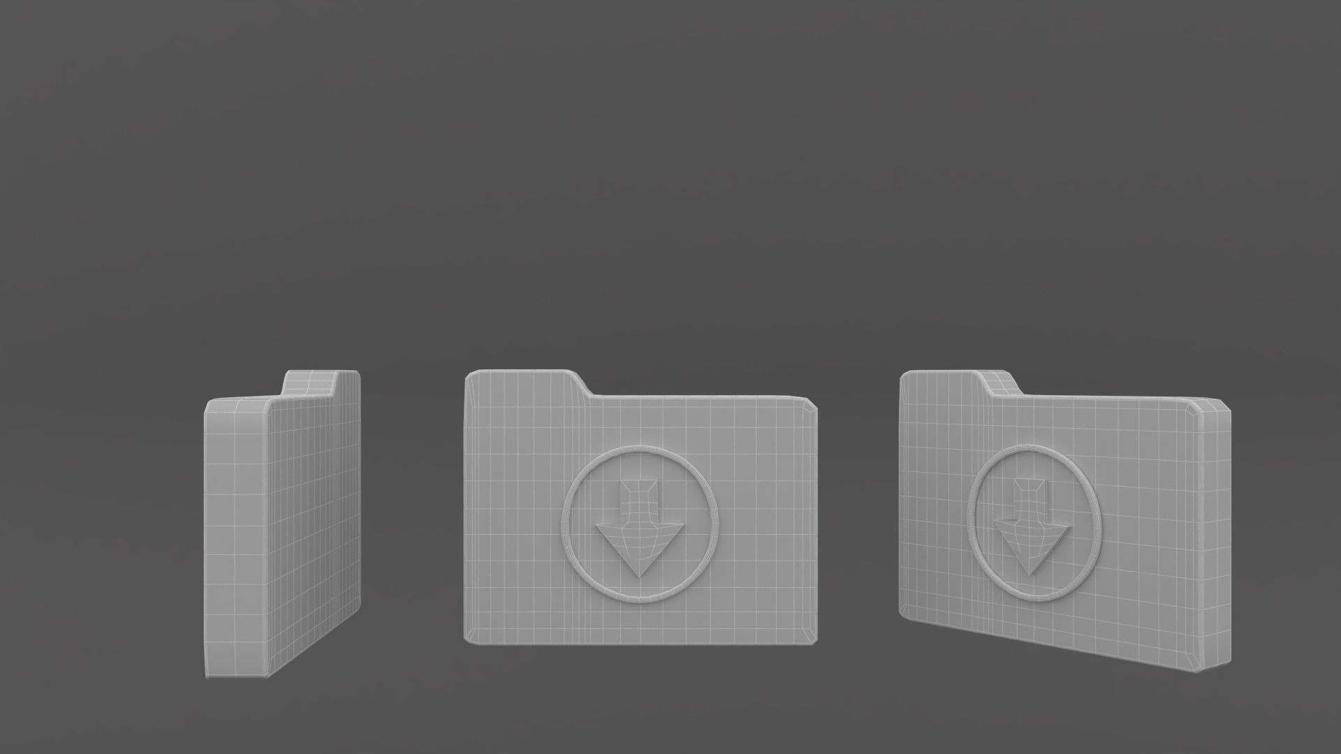 Icon Folder Download 3D Model Low-poly 3D model_21