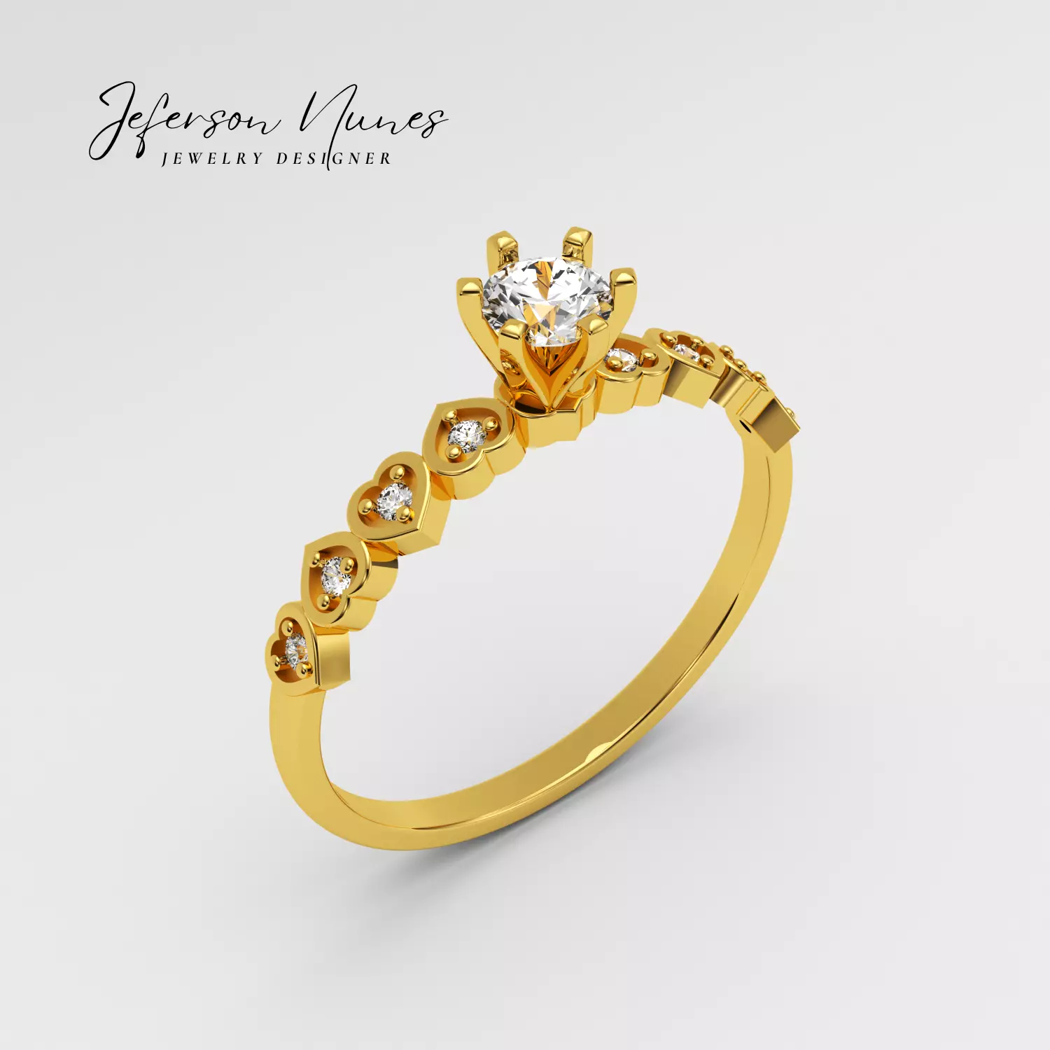 Anel Solitario A1048 3D print model