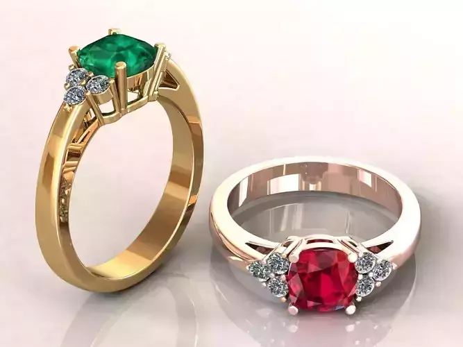 Engagement Ring Coushion Square 