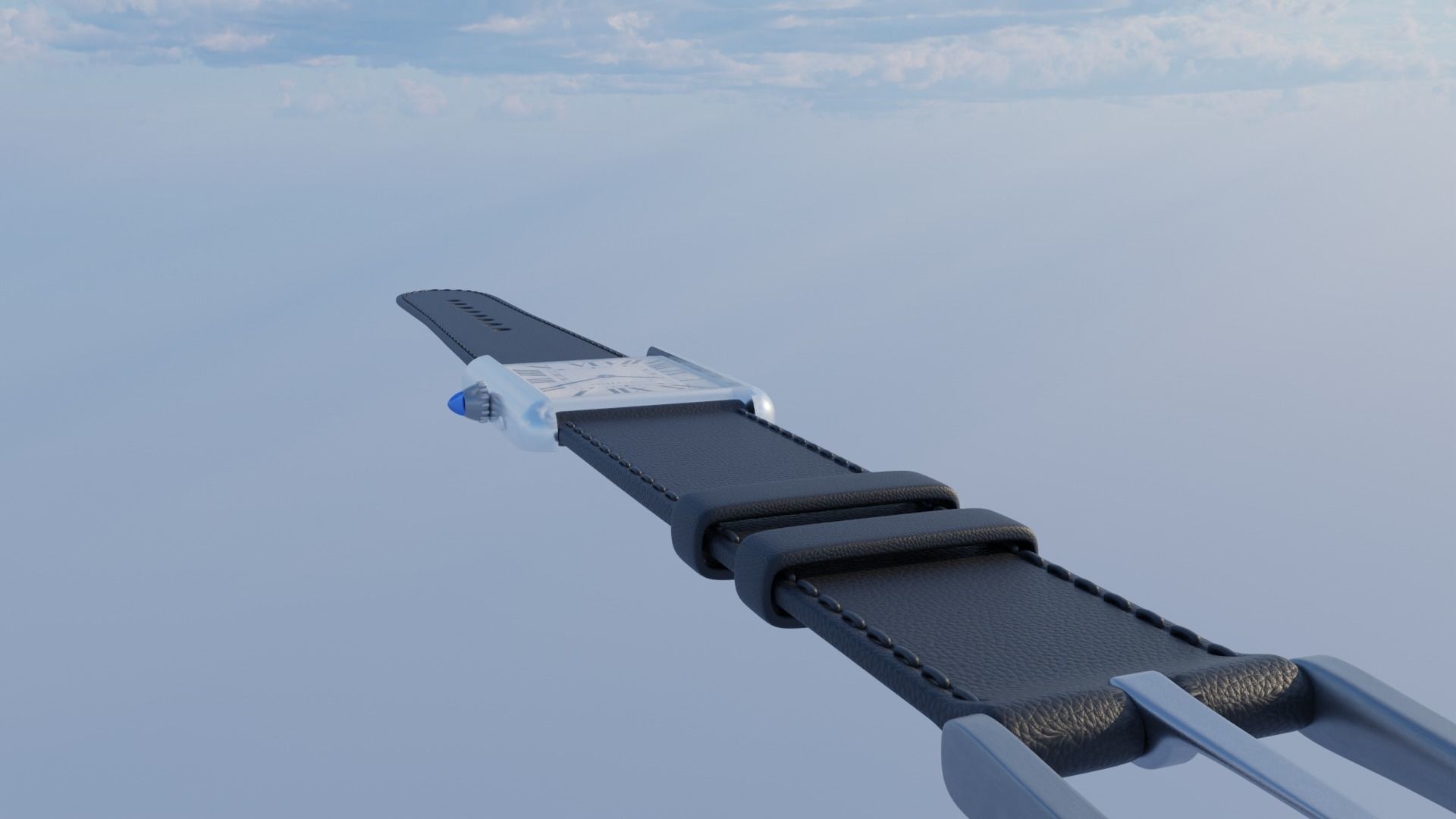 Cartier Tank must mens watch Low-poly 3D model_5