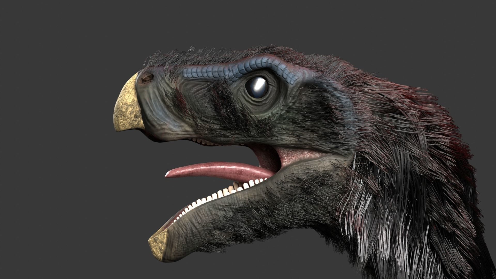 Realistic Therizinosaurus Rigged and Animated Low-poly 3D model_13