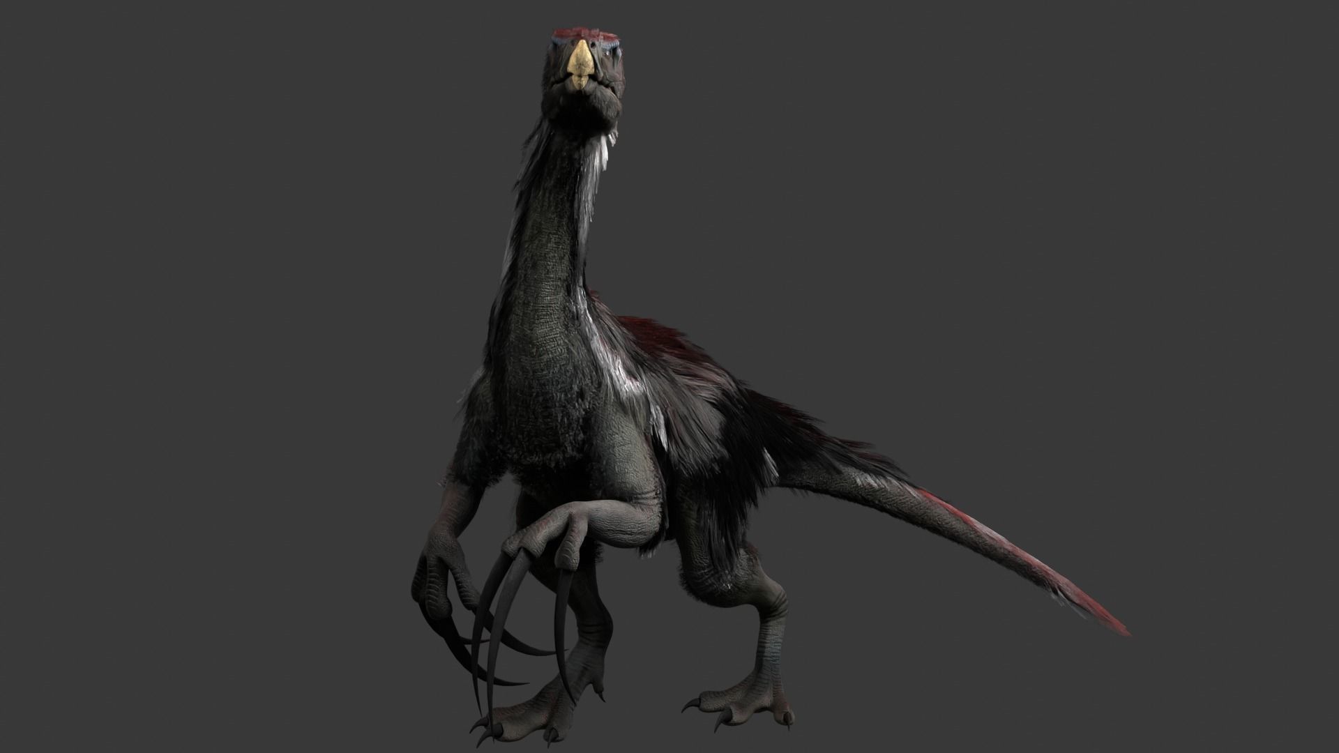 Realistic Therizinosaurus Rigged and Animated Low-poly 3D model_7