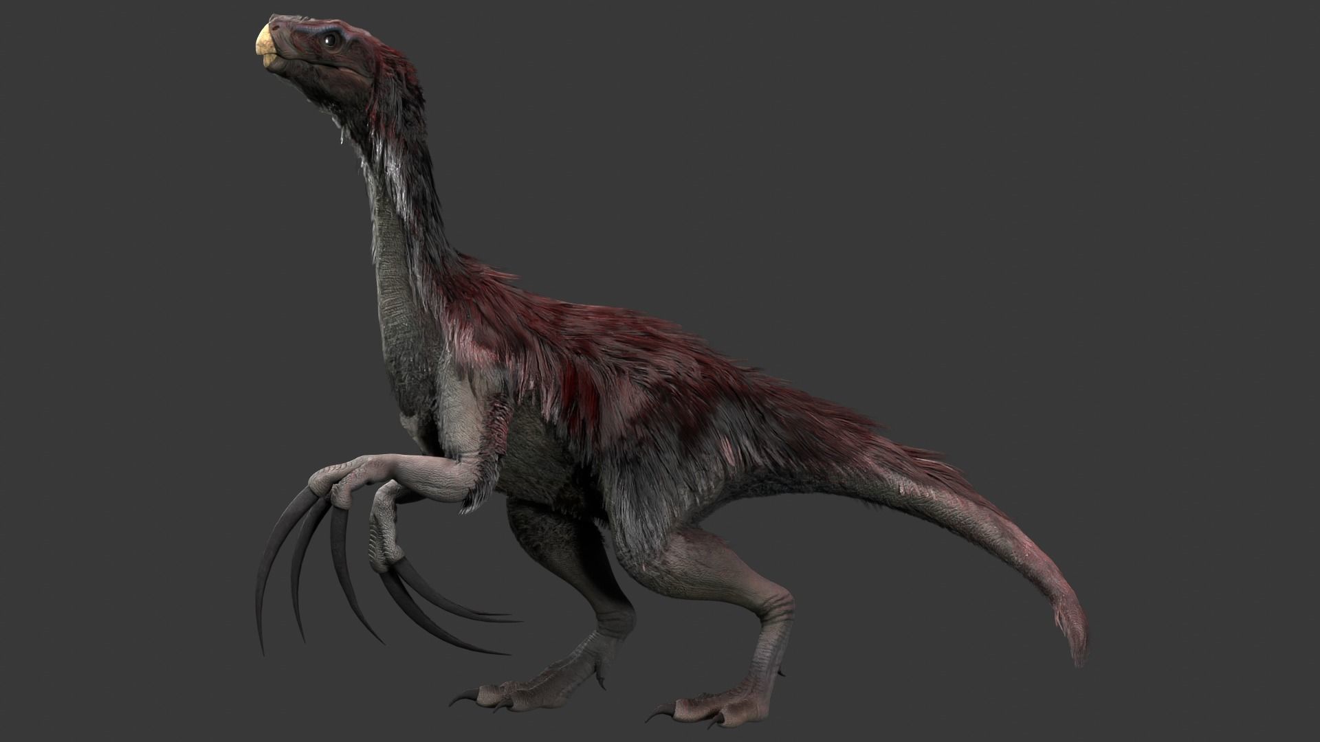 Realistic Therizinosaurus Rigged and Animated Low-poly 3D model_4