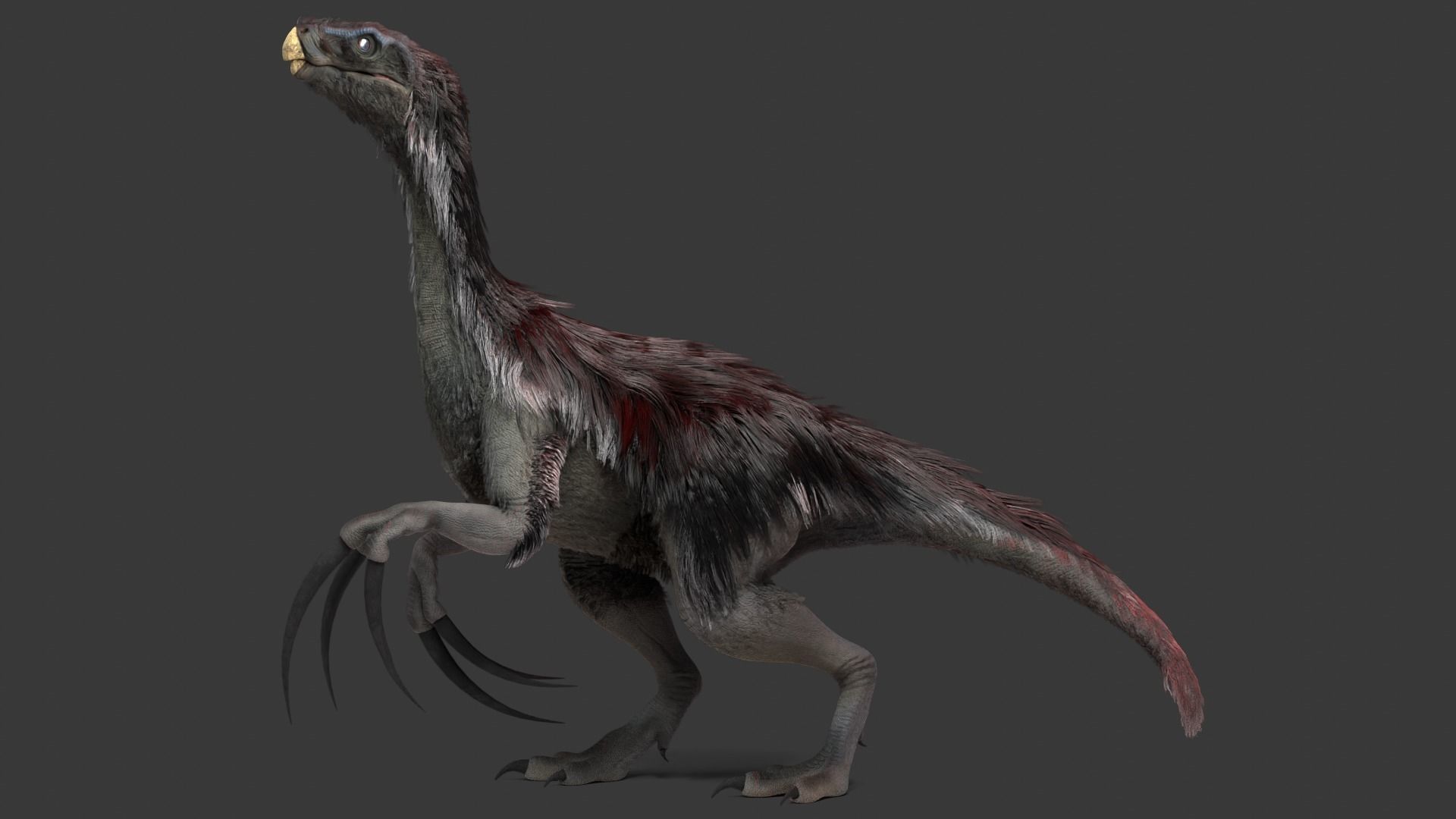 Realistic Therizinosaurus Rigged and Animated Low-poly 3D model_2