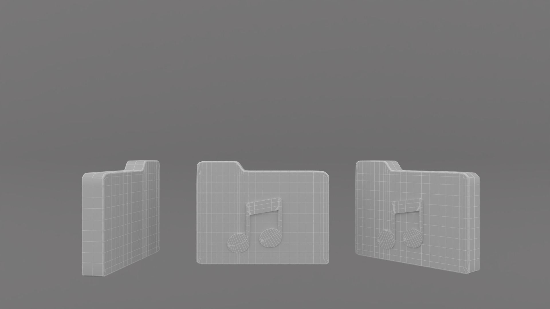 Icon Folder Music 3D Model Low-poly 3D model_20