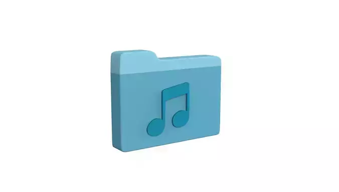 Icon Folder Music 3D Model Low-poly 3D model