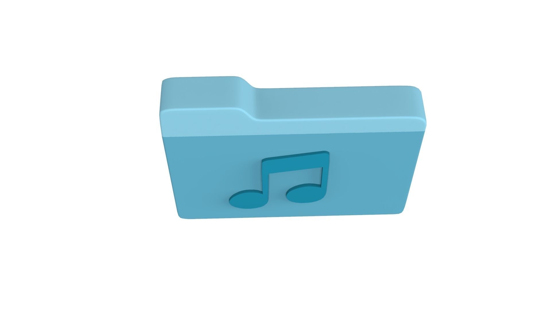 Icon Folder Music 3D Model Low-poly 3D model_2