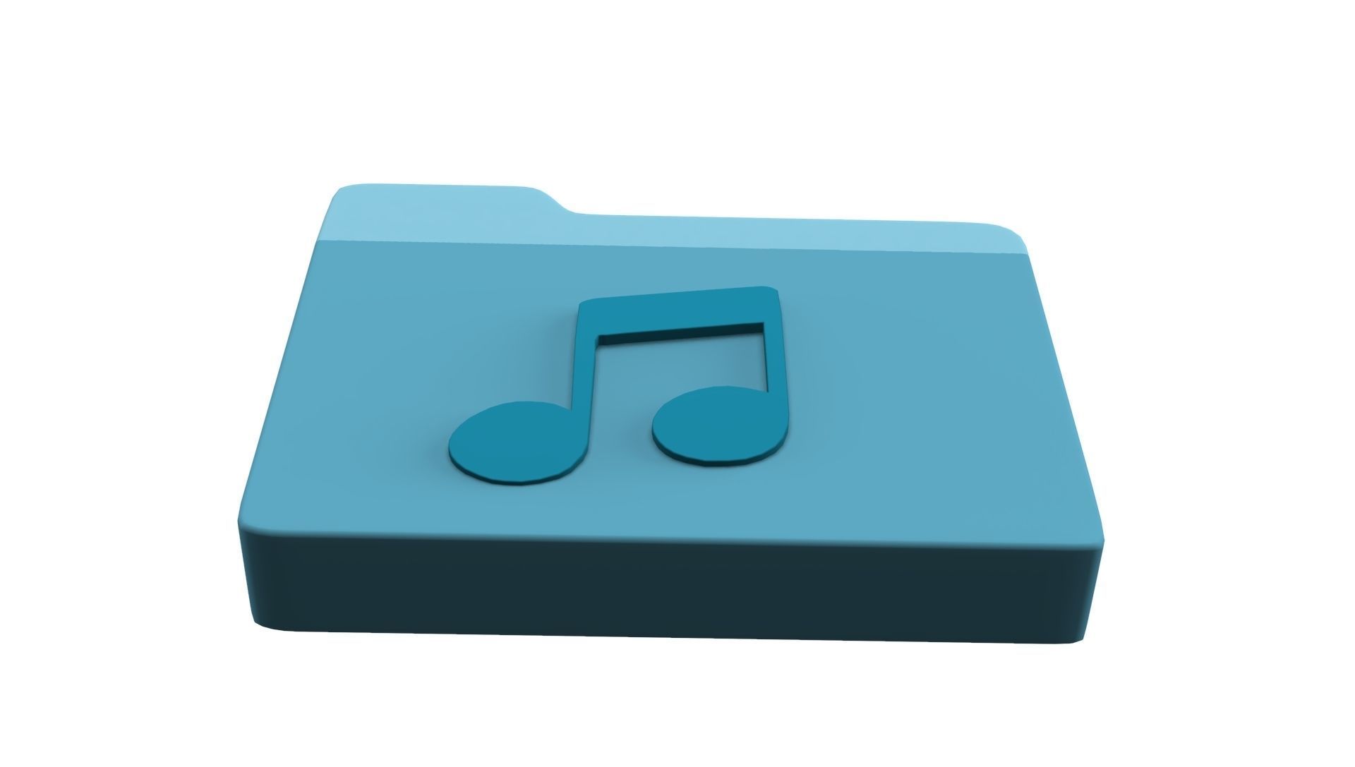 Icon Folder Music 3D Model Low-poly 3D model_3