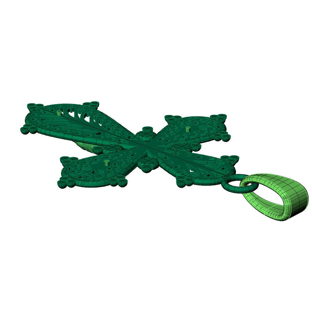Cross Jesus Filigree Pendant 3D print model_15