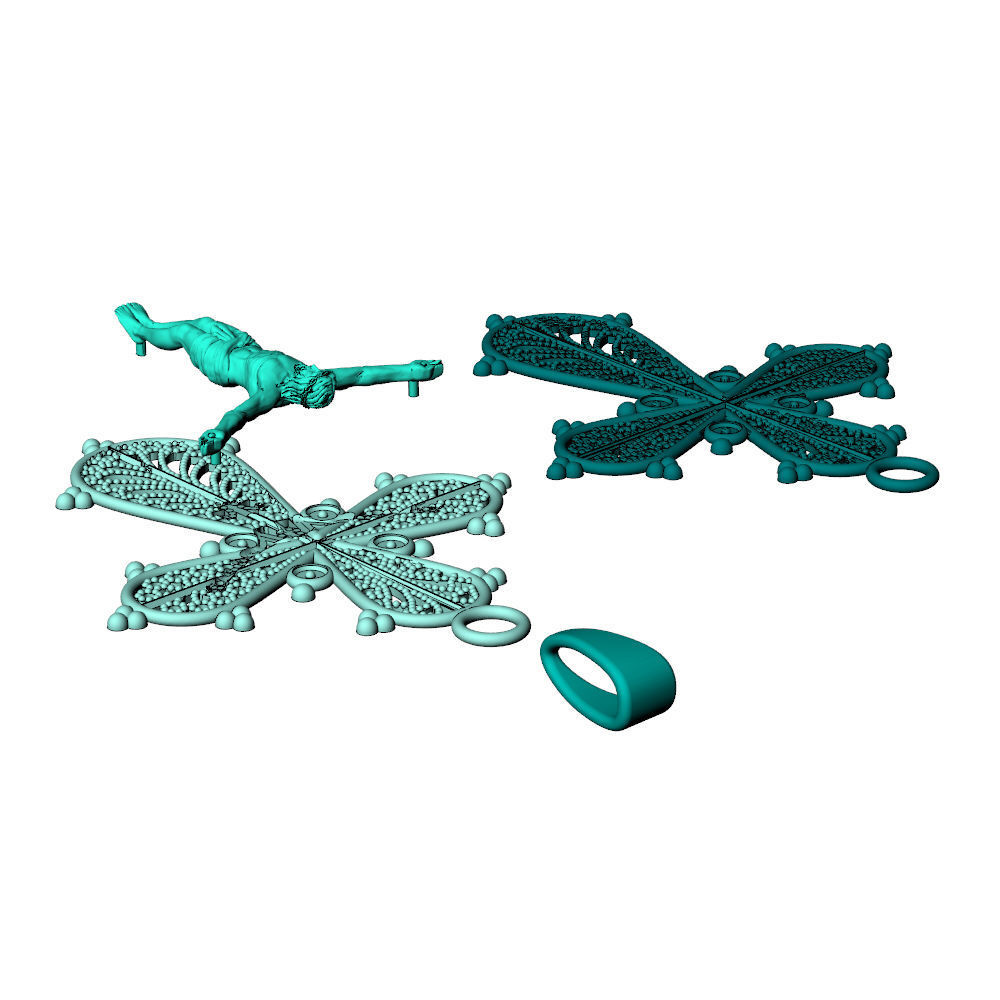 Cross Jesus Filigree Pendant 3D print model_13