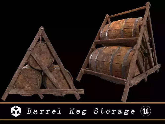 Barrel Keg Storage  Low-poly 3D model