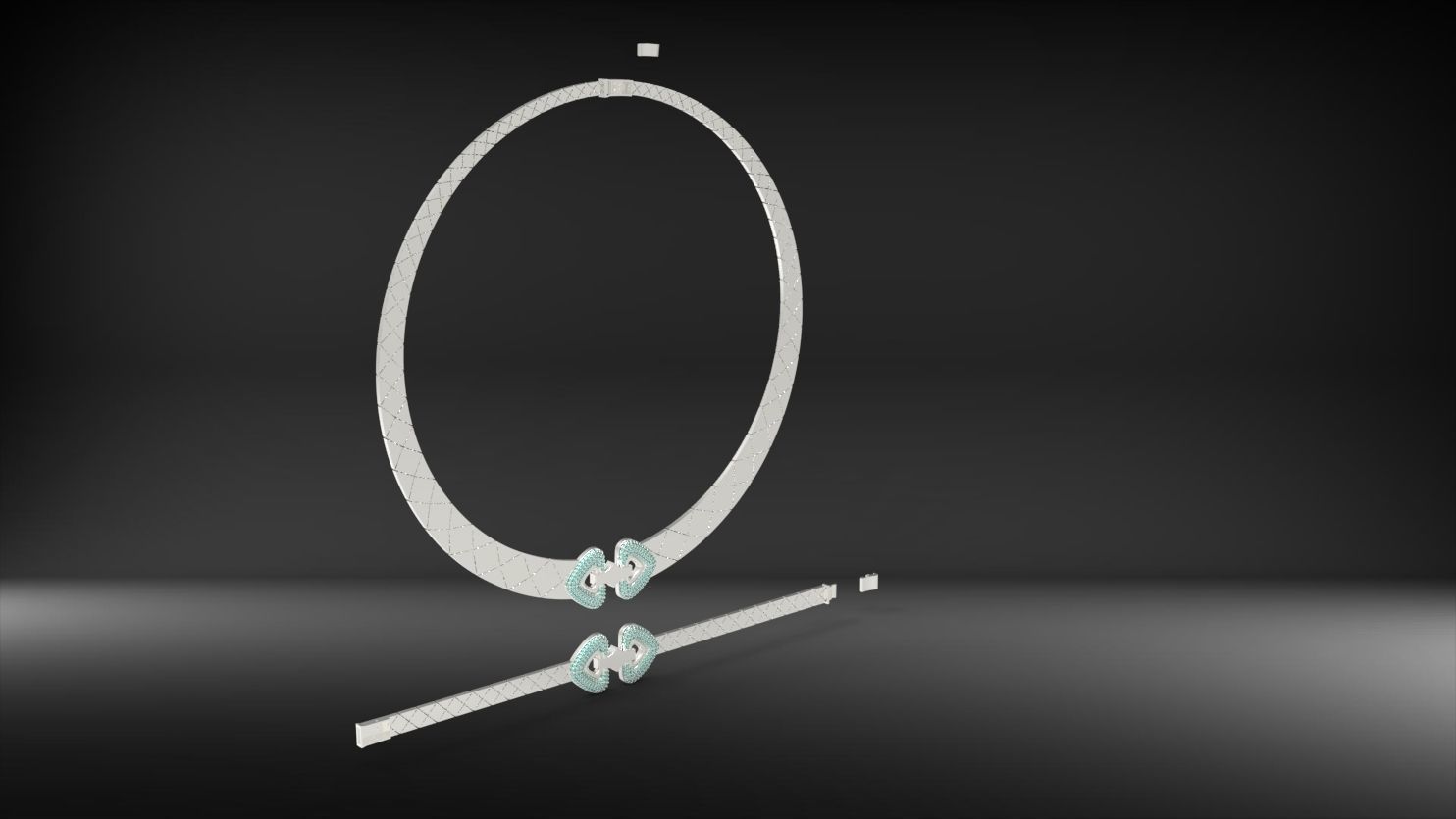 tas kolye ve bilezik seti 3D print model_1