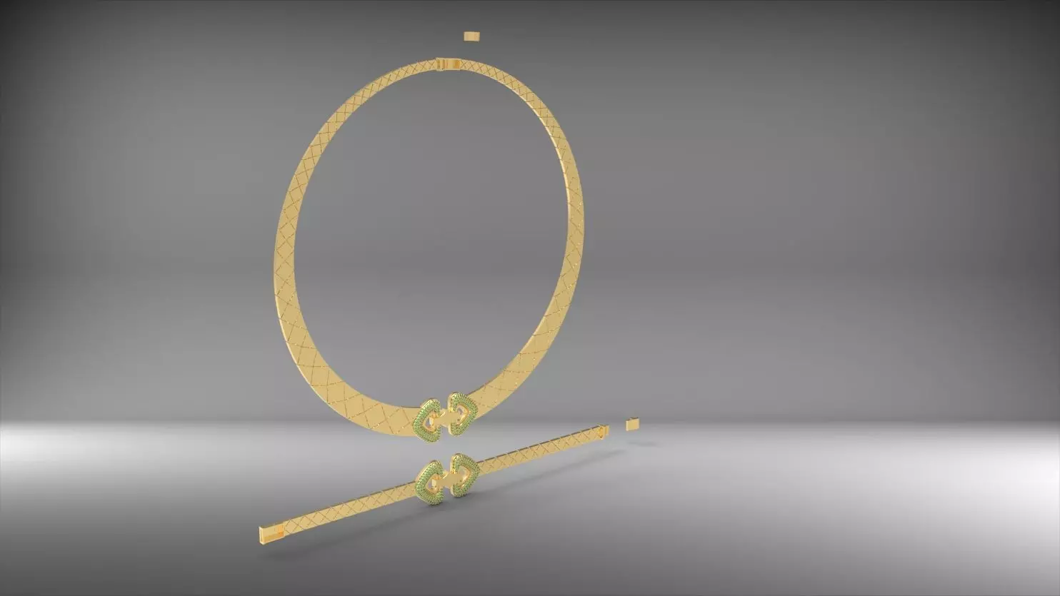 tas kolye ve bilezik seti 3D print model_0