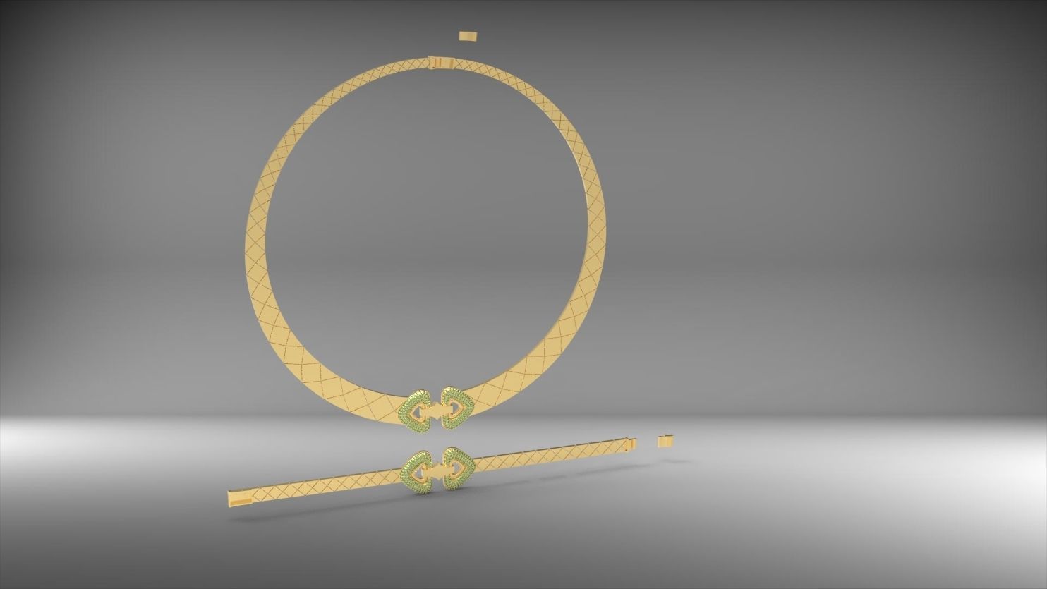 tas kolye ve bilezik seti 3D print model_3