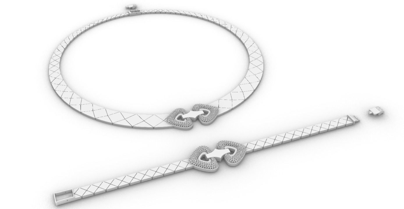 tas kolye ve bilezik seti 3D print model_17