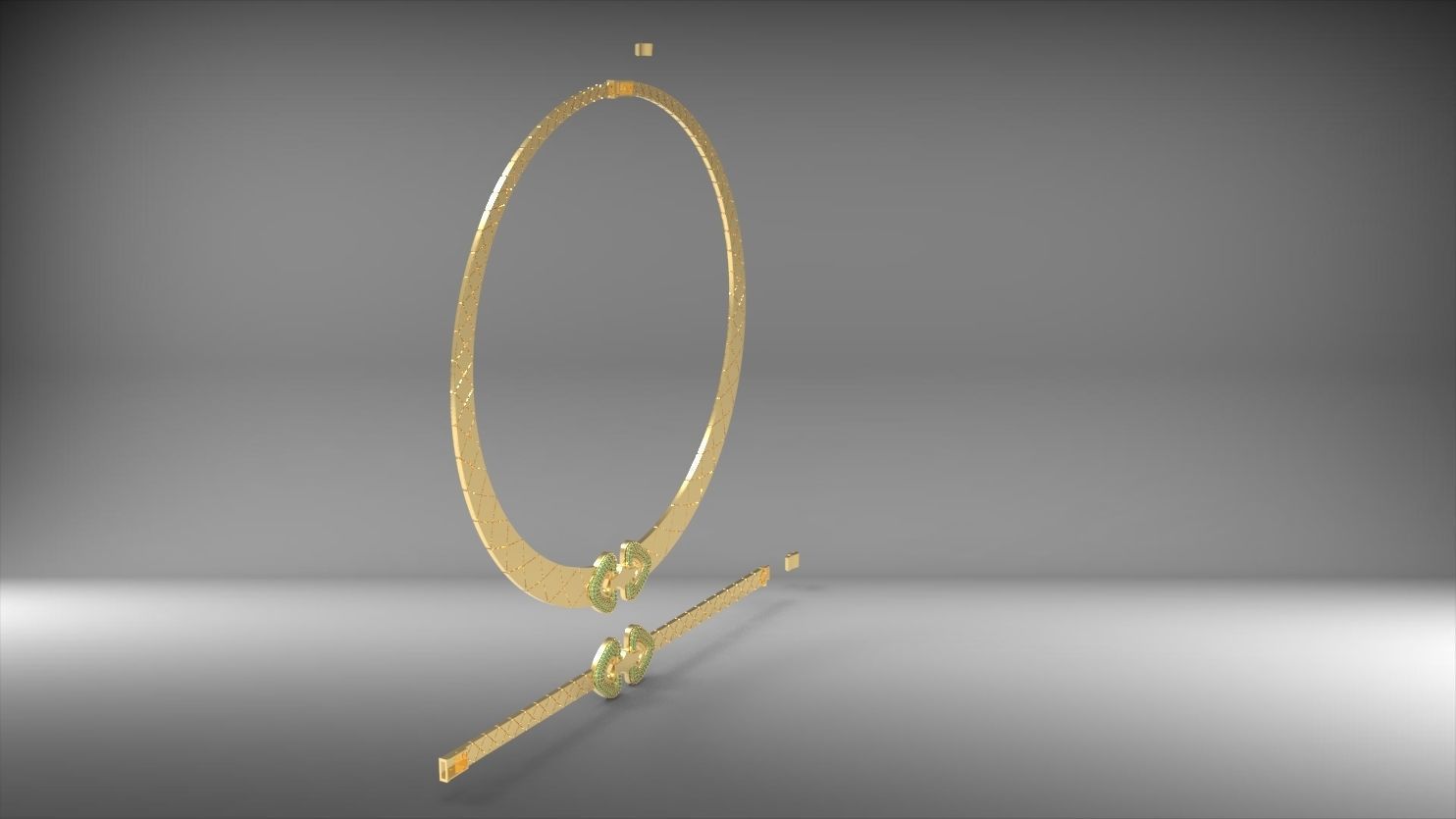 tas kolye ve bilezik seti 3D print model_15