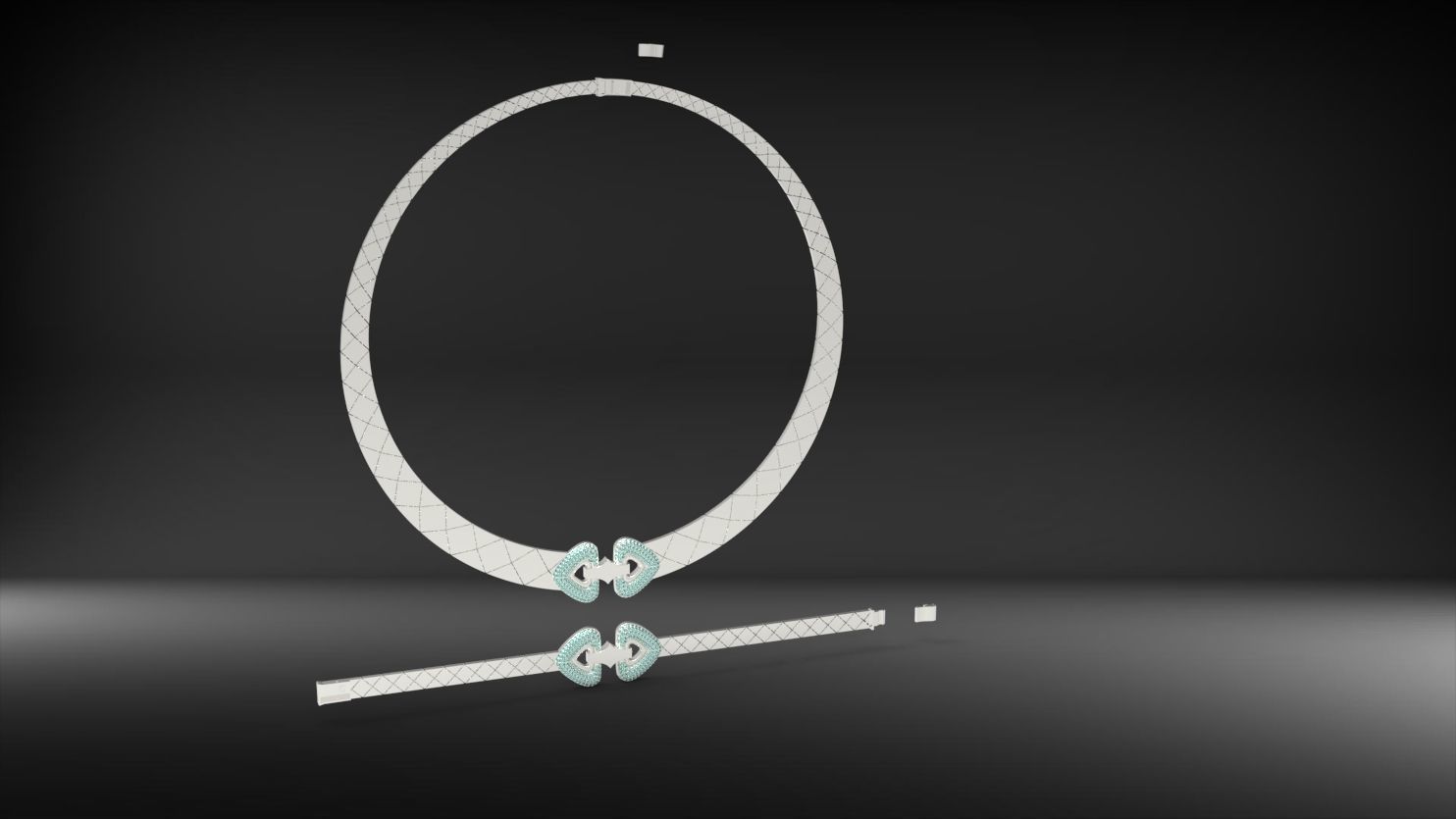 tas kolye ve bilezik seti 3D print model_2