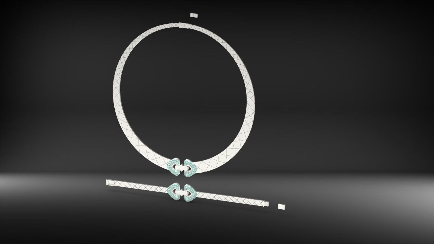 tas kolye ve bilezik seti 3D print model_6