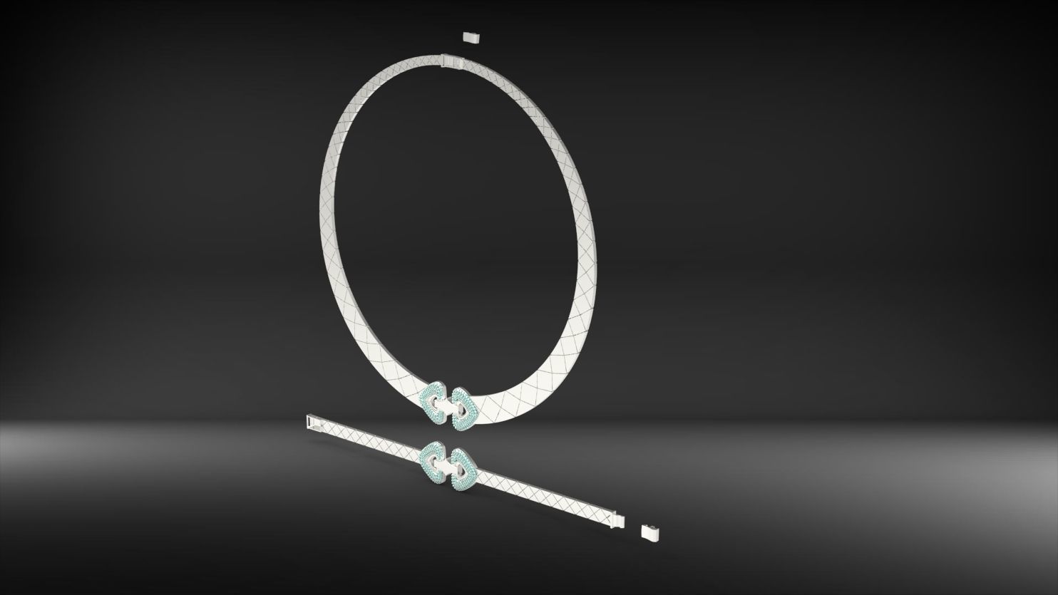 tas kolye ve bilezik seti 3D print model_8