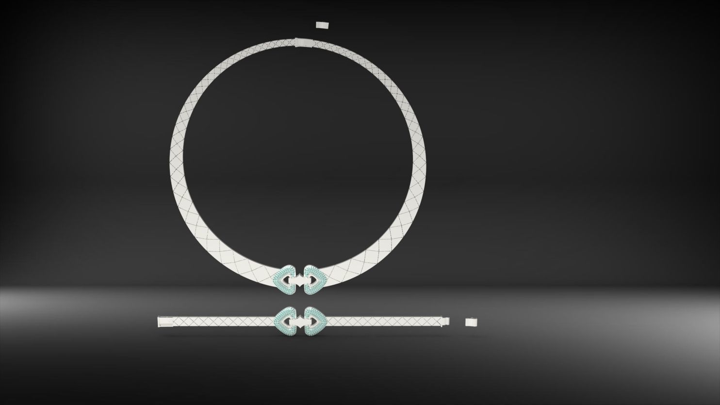 tas kolye ve bilezik seti 3D print model_4