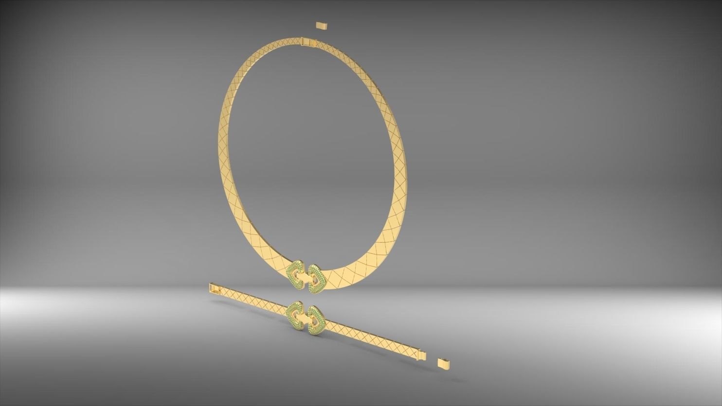 tas kolye ve bilezik seti 3D print model_9