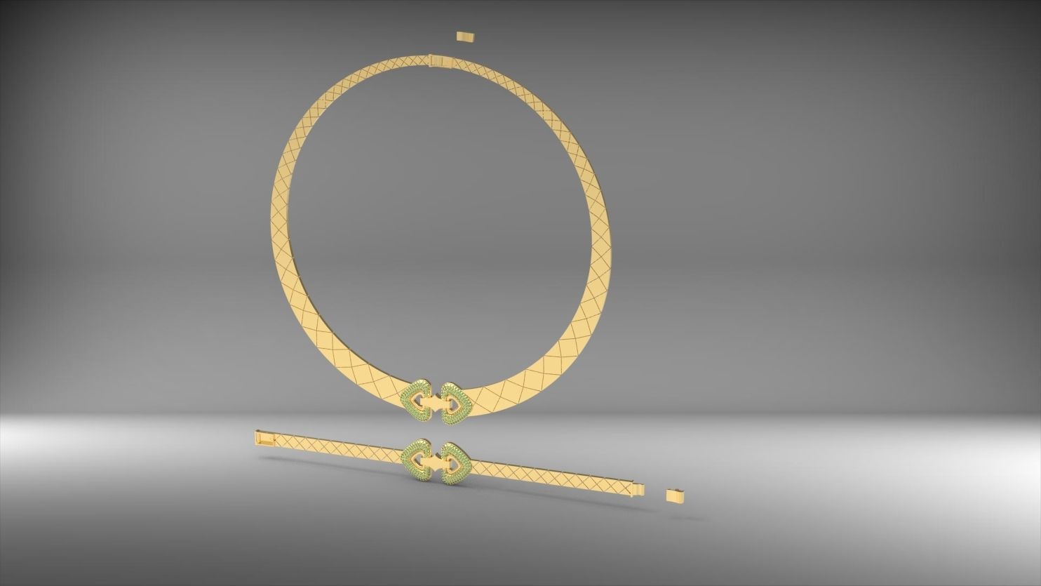 tas kolye ve bilezik seti 3D print model_7