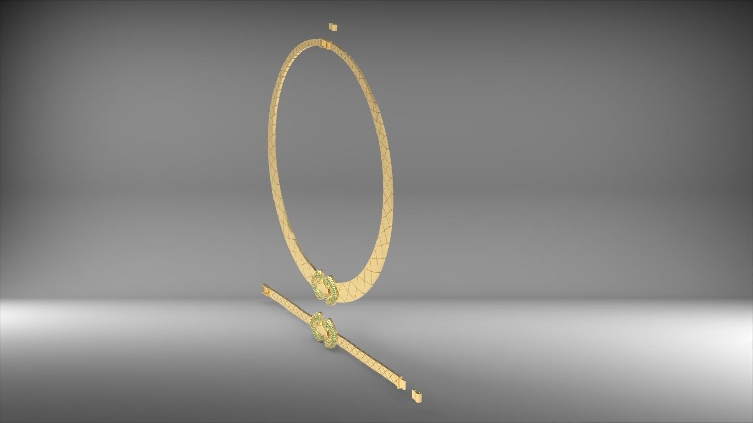 tas kolye ve bilezik seti 3D print model_11